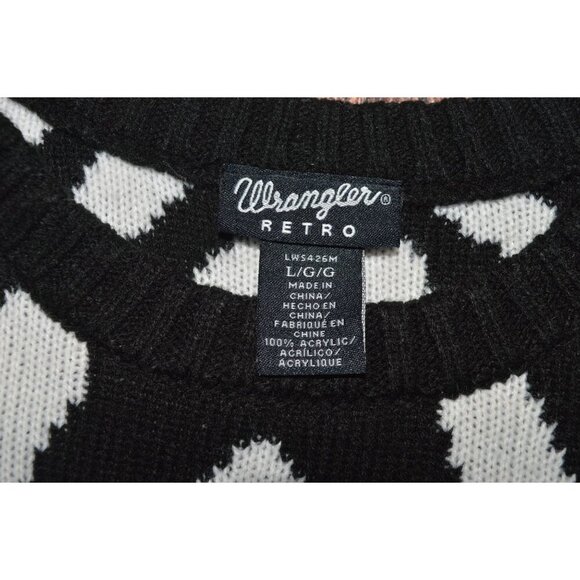 Wrangler Retro Zebra Puff Sleeve Sweater Women's Size Large Animal Print Casual - Picture 5 of 7